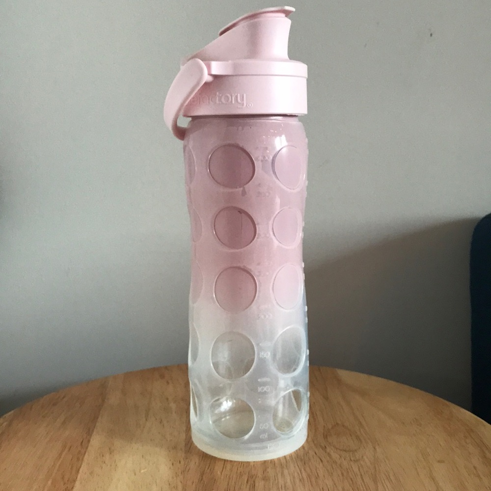Lifefactory pink ombré glass water bottle